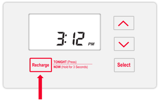RHW42 Screen Recharge Time Display Rheem