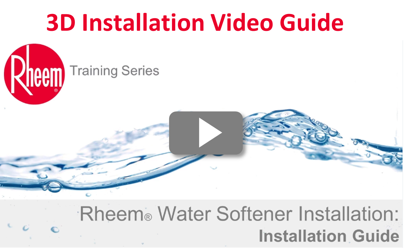 The DoItYourself (DIY) Water Softener Installation Checklist Rheem